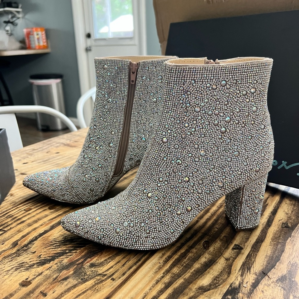 Betsy Johnson Rhinestone Boots